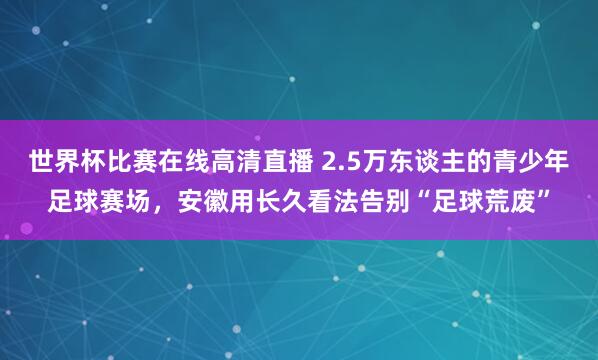 世界杯比赛在线高清直播 2.5万东谈主的青少年足球赛场，安徽用长久看法告别“足球荒废”