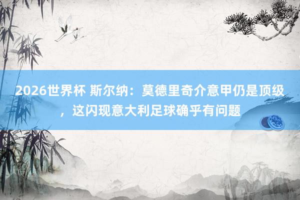 2026世界杯 斯尔纳：莫德里奇介意甲仍是顶级，这闪现意大利足球确乎有问题