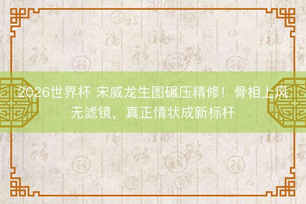 2026世界杯 宋威龙生图碾压精修！骨相上风无滤镜，真正情状成新标杆