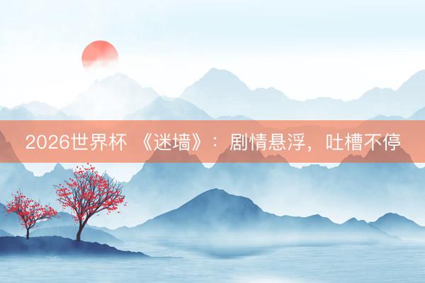 2026世界杯 《迷墙》：剧情悬浮，吐槽不停