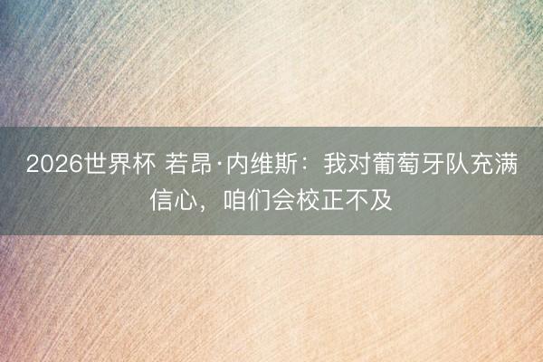 2026世界杯 若昂·内维斯:我对葡萄牙队充满信心,咱们会校正不及