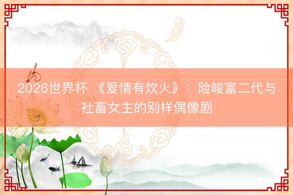 2026世界杯 《爱情有炊火》:险峻富二代与社畜女主的别样偶像剧